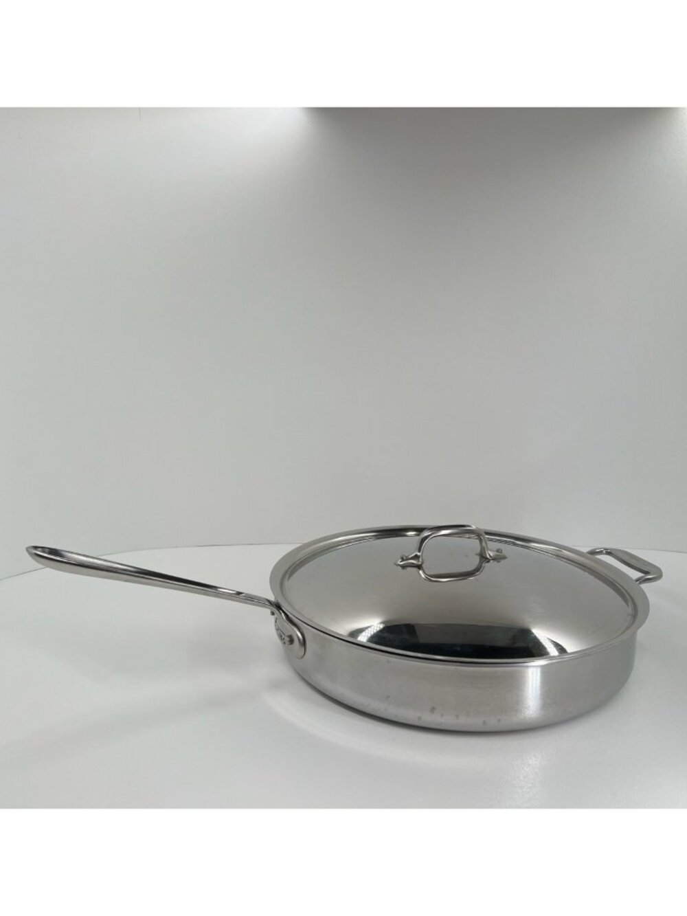 All-Clad Stainless Steel Saute Pan With Lid Loop Helper Handle 13 inch Round